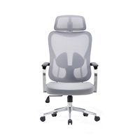 Chaise de bureau ergonomique à dossier haut en maille avec appui-tête, support lombaire et accoudoirs pivotants pour bureau à domicile et cadres