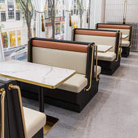 Ensembles de tables et chaises de café-bar de haute qualité en acier inoxydable, mobilier de salle à manger pour restaurant, banquette de vente en gros pour usage commercial