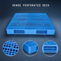 Palette Euro double face en HDPE, grille réversible, empilable, storable, entrée 4 directions, pour entrepôt, logistique, stockage, personnalisable