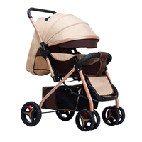 Poussette bébé 3-en-1 à vue haute, capacité de charge 20 kg, grand sac de rangement, pliable, pour bébés de 0 à 3 ans