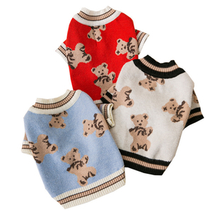 NOUVEAU Cardigan Ours Automne Hiver, Vêtements Festifs Mignons pour Animaux, Pull Tricoté Chaud pour Petits et Moyens Chiens, Vêtements pour Chats - Product Image 1