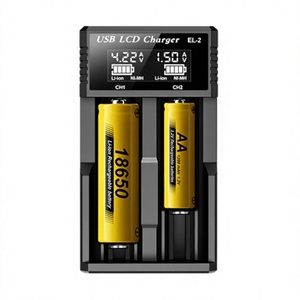شاحن بطاريات ليثيوم 18650 بشاشة LCD 37 فولت متوافق مع بطاريات 21700 و26650 و12 فولت AA/AAA Ni-MH صنع في الصين - Product Image 1