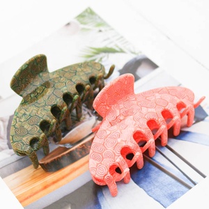 CANYUAN-Pinza de mandíbula para mujer, Logo de pelo personalizado, de madera naranja, acetato acrílico, pinza para el pelo, gran oferta - Product Image 5