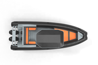 Bateau de pêche de 25 pieds, semi-rigide, à coque en v profond, yachts, bateau bateau côtelé, 760 pvc hypalon
