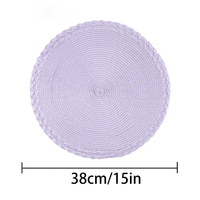 Set de table rond en PP tissé avec bordure tressée double couche pour la décoration de table de mariage et de salle à manger à domicile