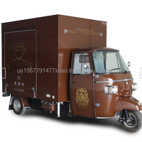 Carrito de Comida Móvil Piaggio Ape Totalmente Equipado, Bar Móvil de Comida Rápida, Quiosco de Café Móvil, Remolque de Catering para Eventos, Triciclo de Comida Tuk Tuk