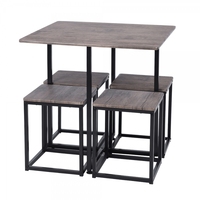 Table de cuisine et 2 chaises pour 4 avec banc 4 pièces ensemble de Table à manger pour petit espace appartement rétro
