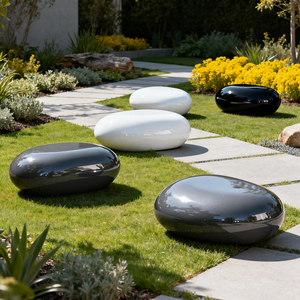 Artistic Pebble Seat Modern Commercial Waiting Chair Bulk Public <b>Benches</b> for Hotel Lobbies - Product Image 2