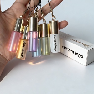 Contenitore Vuoto Rotondo Personalizzato per Cosmetici, Colore Bianco Verde, con Portachiavi e Applicatore a Rullo - Product Image 3
