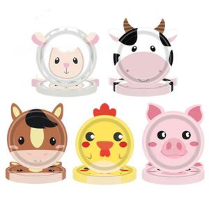 Hotly Procurado Moderna Selva Animal Fazenda Alienígena Placa De Papel Festa Louça Urso Dos Desenhos Animados Leão Toalha De Mesa Suprimentos Do Partido De Mesa - Product Image 1