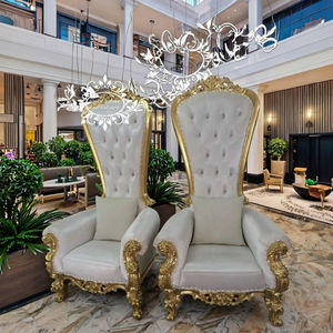 Braut und Bräutigam Einzigen Stuhl Sofa Goldenen Rahmen Weiß PU mit Diamant - Product Image 5