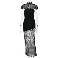 Robe longue moulante sexy sans manches en dentelle noire pour femmes, vêtements d'été tendance pour femmes, robes pour femmes élégantes 2026