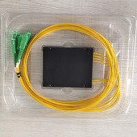 Répartiteur PLC à fibre optique G657A 4 voies SC/APC 2x4 avec boîtier ABS, perte d'insertion de 10,6 dB et gaine LSZH/PVC