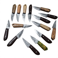 Couteaux de chasse et de survie à lame fixe mini, en acier Damas de haute qualité, fabriqués à la main, avec manche en bois, qualité industrielle, OEM