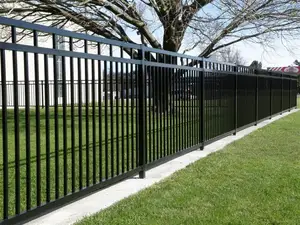 Venta al por mayor de panel de valla de acero de metal paneles de valla de hierro forjado negro para la venta