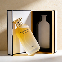 Vente en gros de flacons de parfum en verre transparent cylindriques personnalisés de 50 ml, 70 ml, 100 ml avec atomiseur et pompe