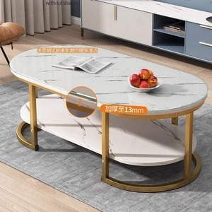 Mesa de té de vidrio templado minimalista moderna para apartamentos pequeños Mesa de sofá lateral de sala de estar de lujo Mesa de centro famosa de Internet - Product Image 2