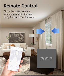 Interrupteur intelligent pour rideaux, Zigbee/WiFi en option, commande vocale avec Alexa et Google Assistant, panneau tactile prenant en charge <span class=keywords><strong>la</strong></span> programmation. - Product Image 2