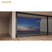 Porte coulissante double vitrage en alliage d'aluminium Wazzor, isolation thermique pour patio de villa, en promotion
