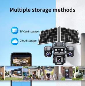 กล้องวงจรปิดพลังงานแสงอาทิตย์ S9 GISENTEC แบบ PTZ สำหรับภายนอกอาคาร 4 เลนส์ 5MP มองเห็นในเวลากลางคืน กันน้ำ IP66 ตรวจจับความเคลื่อนไหว เสียงสองทาง ใช้งานกลางแจ้ง - Product Image 3