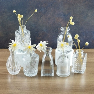 Wholesale Mini Glass Decorative Small Glass <strong>Flower</strong> Glass <strong>Vases</strong> Wedding Centerpiece Clear - Product Image 4