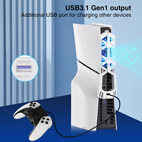 Honcam Slim Host Rücklicht Blaulicht Neuer Lüfter für Playstation 5 Slim Gaming Zubehör Kühlsystem