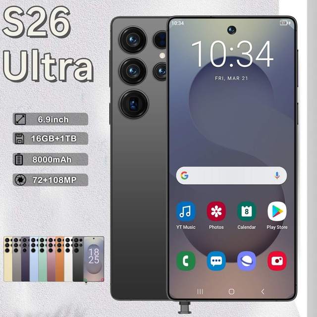 Brand New Original S26 Ultra 16GB+1TB 5G Smartphone 6.9inch HD 108MP Deca Core Android 15.0 Unlocked Dual Card Mobile Phone CDMA