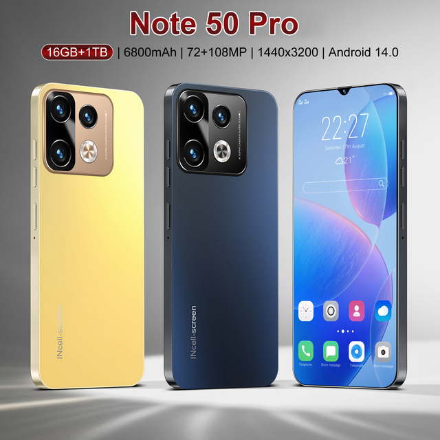 Global Version Note50Pro 5G Smartphone 6.8-Inch Screen 16GB RAM Dual Sim Card Android 14.0 System Wholesale