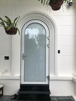 Le projet le plus haut de gamme en Chine. Porte extérieure en verre trempé double, résistante aux chocs, en alliage d'aluminium, très vendue pour la maison.