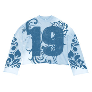 Maglietta a Maniche Lunghe Pesante Oversize Personalizzata Senza Stampa con Girocollo e Felpa Corta Boxy <span class=keywords><strong>Abbigliamento</strong></span> <span class=keywords><strong>Streetwear</strong></span> - Product Image 5