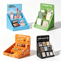 Support d'affichage de comptoir en carton personnalisé, présentoir de comptoir à plusieurs niveaux pour la promotion des produits en supermarché