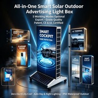 Boîte lumineuse publicitaire solaire LED de qualité export, plusieurs modes d'installation, consommation zéro énergie, panneau d'affichage commercial extérieur