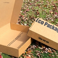 Boîtes d'expédition pliables en carton ondulé kraft avec impression de logo personnalisée en gros pour l'emballage de cadeaux et de cosmétiques