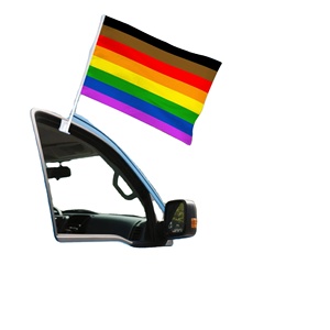 Bandera de Arcoíris <span class=keywords><strong>Philadelphia</strong></span> Pride para Ventana de Auto, 12X18 Pulgadas (30X45cm), 8 Franjas, con Clip de Plástico, para Desfiles LGBTQ - Product Image 3