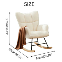 Chaise de lecture moderne rembourrée pour chambre de bébé Teddy Chaise à bascule à dossier haut Chaise d'appoint berçante Fauteuil à bascule inclinable