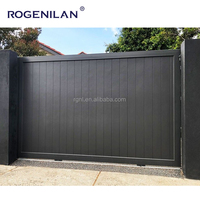 Portails coulissants automatiques en aluminium pour entrée de maison moderne, designs de portes coulissantes principales pour jardin