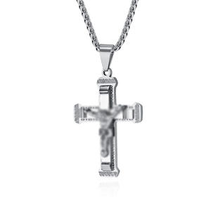 Cross <b>Titanium</b> Steel Necklace For Men Stainless Steel Pendant Accessories Hip Hop Street Style Jewelry - Product Image 1