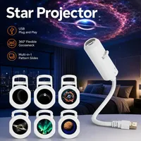 Projecteur USB Galaxie Étoilée, Veilleuse Flexible à Col de Cygne, Lampe de Projection Ciel Étoilé pour Voiture et Éclairage Ambiant Domestique