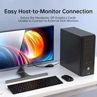 Adaptador VGA Biaze Nuevo, Conversor de Video HD (DP Macho/VGA Hembra) 1080P 60Hz Plug&Play para Laptop