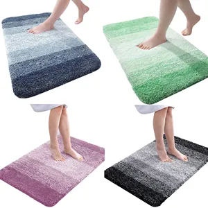 2023 Luxe Zacht Absorberende Badmat Fabrieksverkoop Zachte Microfiber Shaggy Badkleed Mat Kleurrijke Antislip Tpr Bodem Vloermat