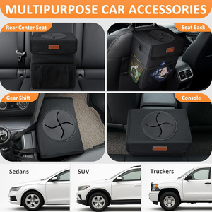 Đa chức năng dễ thương leakproof gấp xe di động treo xe di động tự động Hộp lưu trữ túi rác xe thùng rác có nắp - Product Image 6