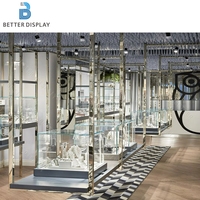 Support d'exposition de bijoux moderne personnalisé et vitrine à bijoux en verre pour présentoir de bijoux de luxe