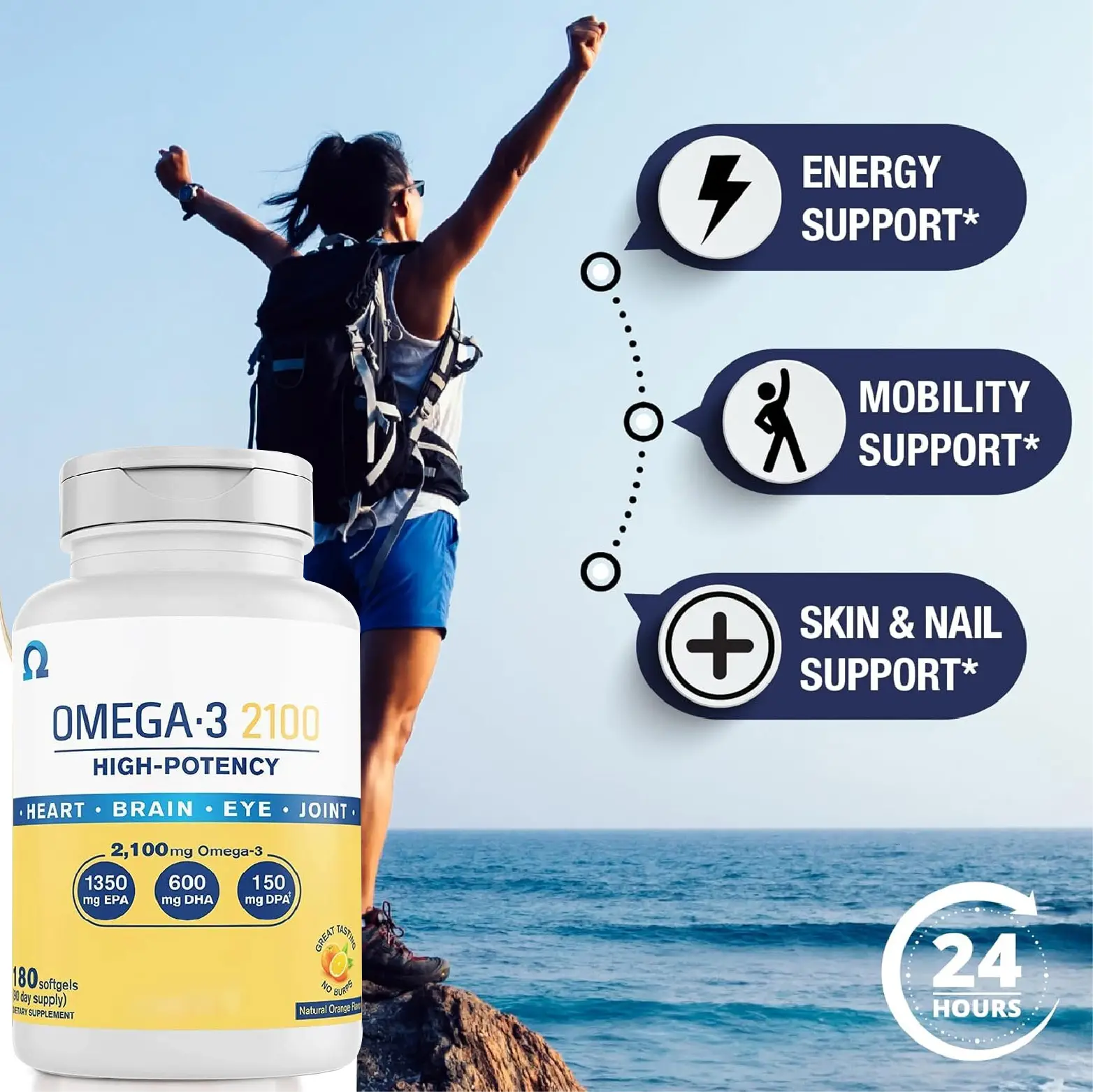 Private Label fish oil omega 3 softgel capsules EPA DHA fish oil omega 3 1200mg eye brain heart