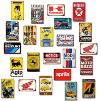 Enseigne Métallique Personnalisable, Plaque Étain Vintage pour Garage, Poster Décoratif Rétro, Plaque Métal Publicitaire avec Logo Moto