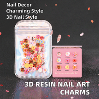 Vente en gros de breloques 3D personnalisées pour nail art, motifs donuts et biscuits mignons, bijoux en strass, fournisseurs de décorations d'ongles sur mesure