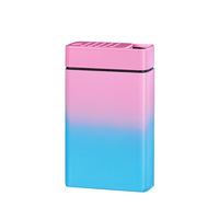 Étui à cigarettes personnalisé avec logo, nouvelle arrivée, créatif, 20 cigarettes, en plastique, couleur dégradée, boîte à cigarettes magique avec briquet rechargeable Type-C