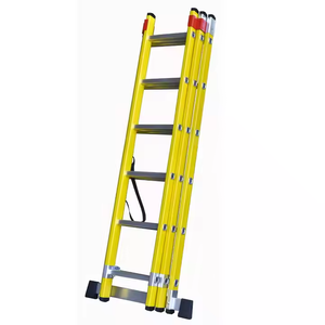 EN131 tiêu chuẩn sợi thủy tinh mở rộng thang với nhôm bước thang FRP 3 phần thang - Product Image 3