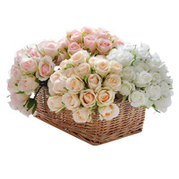 Neue Art 22 Köpfe Seide Rose Blumenstrauß Hochzeit Braut halten Blumenstrauß