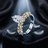 Bague de fiançailles en argent sterling 925 avec moissanite marquise 3 carats, sertie pavé, motif étoile, couleur D, clarté VVS, certifiée GRA