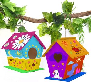 <span class=keywords><strong>Kit</strong></span> de nichoir bricolage de qualité supérieure <span class=keywords><strong>pour</strong></span> ensemble de travail du bois suspendu <span class=keywords><strong>pour</strong></span> enfants et peinture Wioden Craft Kids Wooden Bird House Aviary - Product Image 3